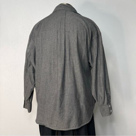 Vintage Womens Gray Western Button Front Denim Shirt Chest Pockets Plus Size - Picture 4 of 7